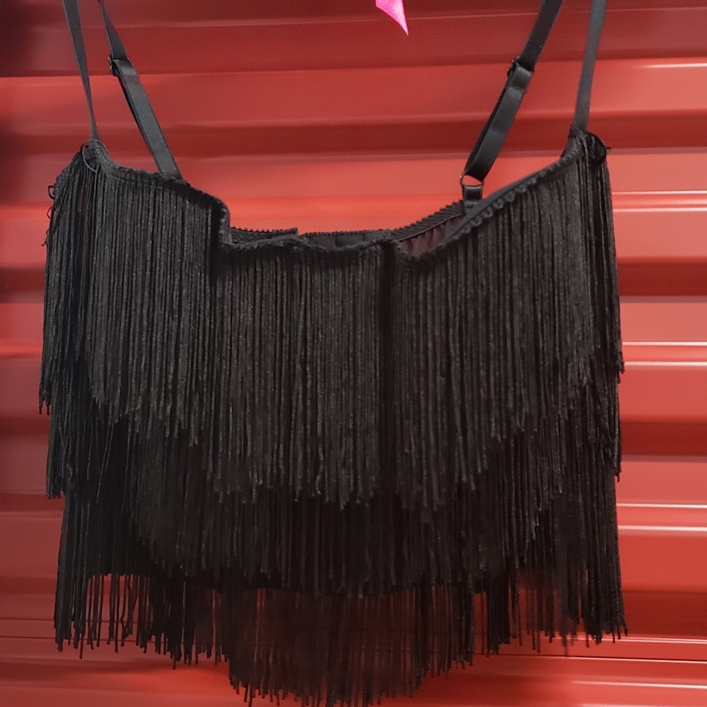 Vintage Victoria Secret fringed bra, and fringed shawl